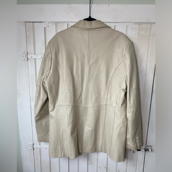 Pamela McCoy Leather Jacket Cream Size Large - Picture 4 of 16